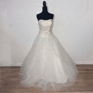 Vintage white Mori Lee beaded gown